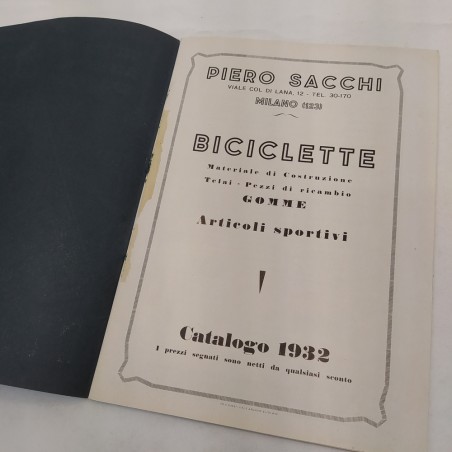 Velocipedi Accessori Sport  Piero Sacchi Catalogo 1932