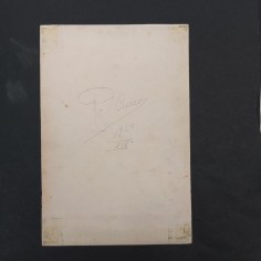 Vincere disegno a mano su cartoncino busto di Mussolini e VINCERE 14x21 cm 2