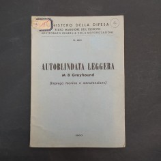 Libretto Impiego Tecnico Autoblindata Leggera M8 Greyhound anno 1950