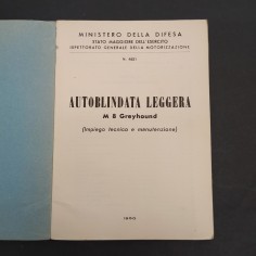 Libretto Impiego Tecnico Autoblindata Leggera M8 Greyhound anno 1950 2