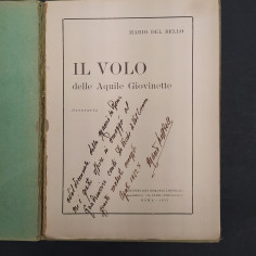 Volumetto Il volo con dedica dell'aviatore al Quadrumviro De Vecchi 1932 2