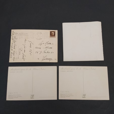 Lotto di 4 tra cartoline e foto aerei Caproni