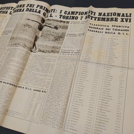 Giornale quotidiano Libro e il moschetto Gioventù Fascista 15/9/38 XVI