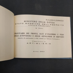 Prontuario dei Profili dati d'Ingombro e peso autoveicoli artiglierie 1953 2