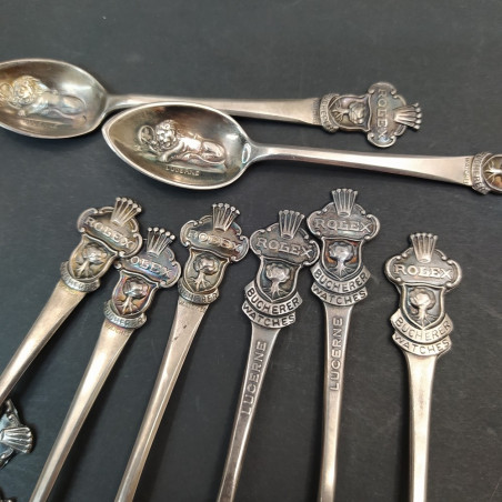Lotto di 15 cucchiaini da caffè Rolex Bucherer Watches Lucerne l. 10,5 cm