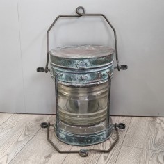 Lampada marina inglese tardo 800 in rame e vetro d. 27 h. 37 cm