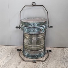 Lampada marina inglese tardo 800 in rame e vetro d. 27 h. 37 cm 2
