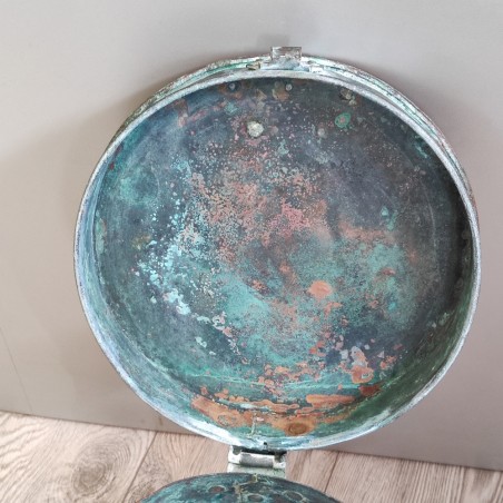 Lampada marina inglese tardo 800 in rame e vetro d. 27 h. 37 cm