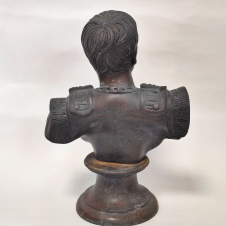 Busto in bronzo raffigurante antico romano Gaio Giulio Cesare Ottaviano Augusto