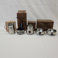 Lotto di accessori tavola Alessi ex negozio lattiera formaggera vaso e ciotole 2