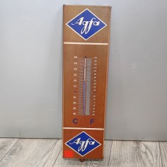 Vintage termometro da parete in metallo pubblicitario Agfa 15x52 cm 2