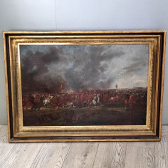 Quadro olio su tela soggetto battaglia del XVII° secolo area fiamminga