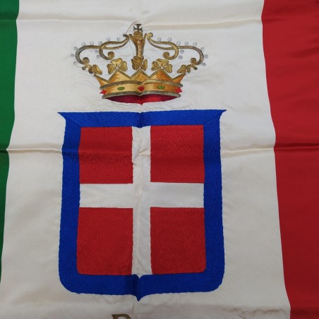 Bandiera da parata tricolore Regno d'Italia Scuola professionale Forlì