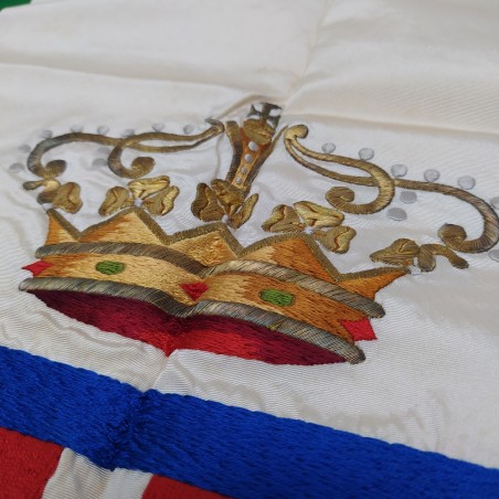 Bandiera da parata tricolore Regno d'Italia Scuola professionale Forlì