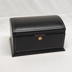Cartujano cofanetto porta gioielli in pelle nera usato 2