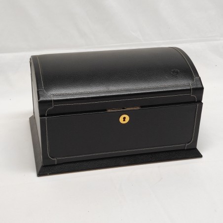 Cartujano cofanetto porta gioielli in pelle nera usato