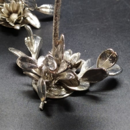 6x candeliere margherita argento vero fiore rivestito in argento h. 12 cm