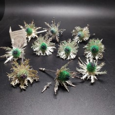 10x fiore di cardo elettroformati in argento 925 simbolo fortuna 2