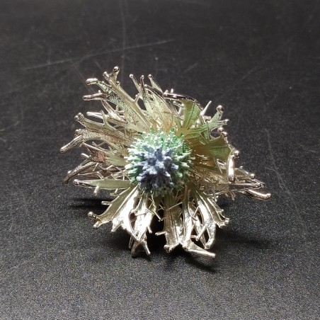 10x fiore di cardo elettroformati in argento 925 simbolo fortuna