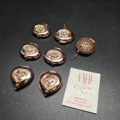 7x  piccole scatoline contenitori bagnati oro rosso 18 kt marca AMD 2