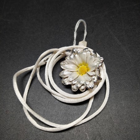 Collana fiore di margherita rivestito in argento d. 35 mm