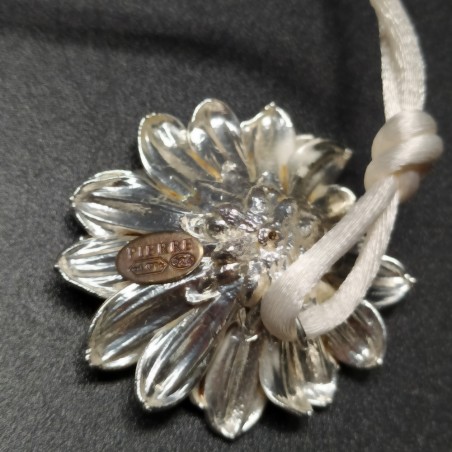 Collana fiore di margherita rivestito in argento d. 35 mm