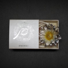 Collana fiore di margherita rivestito in argento d. 50 mm
