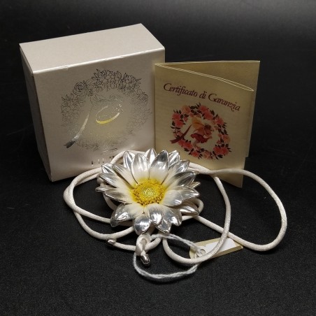 Collana fiore di margherita rivestito in argento d. 50 mm