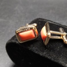 Gemelli da camicia Ulturale in argento 925 dorato e pasta di corallo 2