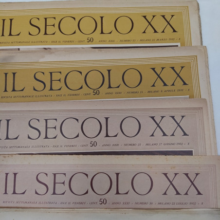 Lotto di 7 numeri rivista Il Secolo XX anno 1932 + 2 copertine