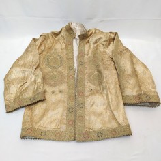 Giacca ricamata in broccato tipo cappottino ottomano