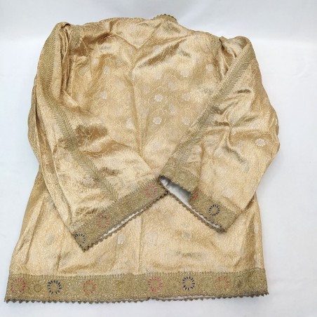 Giacca ricamata in broccato tipo cappottino ottomano