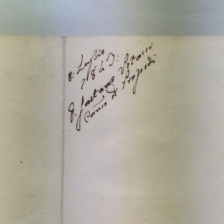 Documento incorniciato di Placido Gabrielli fine 800 in latino