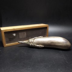 Amine El Bacha melanzana in metallo argentato con cofanetto legno