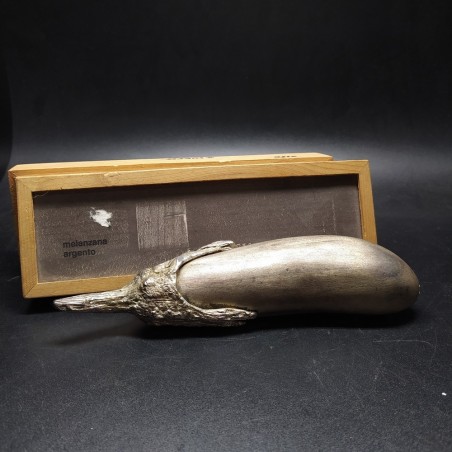 Amine El Bacha melanzana in metallo argentato con cofanetto legno