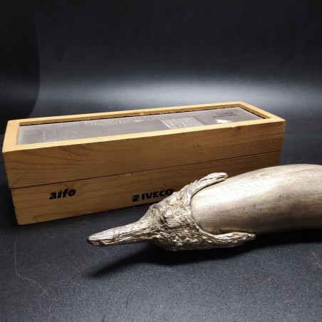 Amine El Bacha melanzana in metallo argentato con cofanetto legno