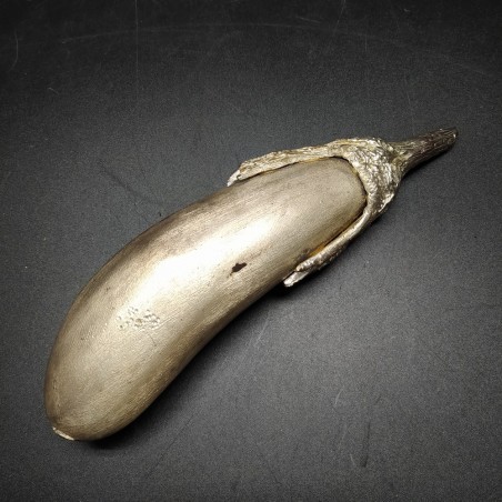 Amine El Bacha melanzana in metallo argentato con cofanetto legno