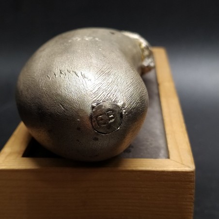 Amine El Bacha melanzana in metallo argentato con cofanetto legno