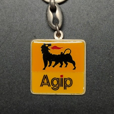 Portachiavi pubblicitario quadrato Agip cane 6 zampe Freddi e Azimonti Petroli