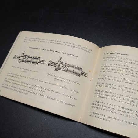Libretto Uso manutenzione BMW R25/3 Notice d'Entretien Francese 1954