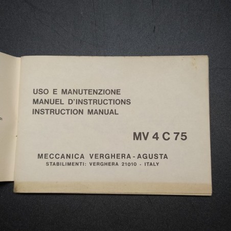 Libretto uso manutenzione Meccanica Verghera Agusta MV4C75 anno 1972 usato