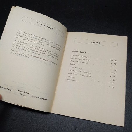 Libretto uso e manutenzione Motociclo Gilera B300 Extra
