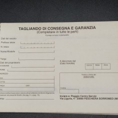 Libretto di Garanzia Veicoli Trasporto Leggero Piaggio nuovo non compilato 2