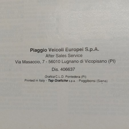 Libretto di Garanzia Veicoli Trasporto Leggero Piaggio nuovo non compilato