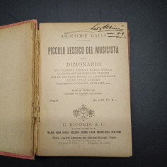 Volume Amintore Galli Piccolo Lessico del Musicista Nuova Edizione - Ricordi 2