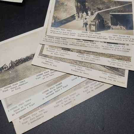 Lotto di 24 Cartoline posteli Guerra italo-turca truppe italiane a Tripoli