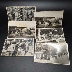 Lotto di 6 foto originali raduno 1950 motociclistico Rimini San Marino