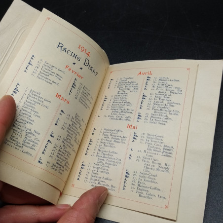 Calendarietto corse di cavalli inghilterra 1914 Greetings Sincere