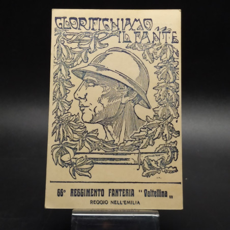 Cartoncino 66 Reggimento Fanteria Valtellina Reggio E.
