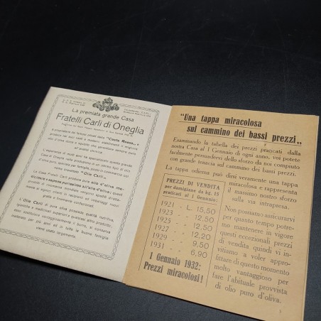 Opuscolo Pubblicitario e ordinativo Olio Carli n° 1 - 1 gennaio 1932
